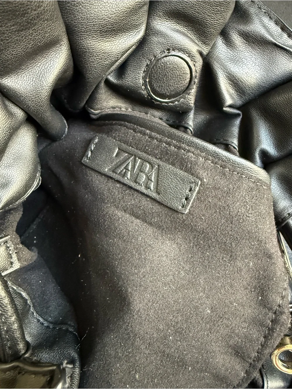 Zara Black Ruched Crossbody Bag
